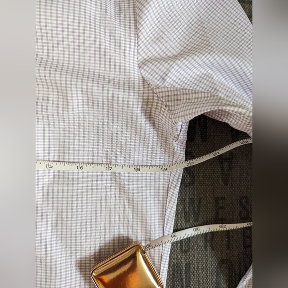 💙 CALVIN KLEIN 💙 Lilac + White Checkered Dress Shirt - Picture 7 of 8
